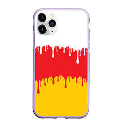 Чехол iPhone 11 Pro матовый Северная Осетия Алания потёки, цвет: 3D-светло-сиреневый