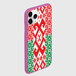 Чехол iPhone 11 Pro матовый Белоруссия Обережные Узоры Алатырь, цвет: 3D-фиолетовый — фото 2