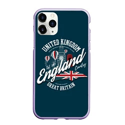 Чехол iPhone 11 Pro матовый Англия England, цвет: 3D-светло-сиреневый