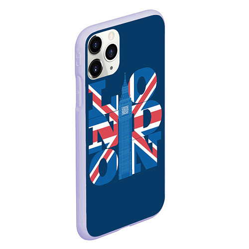 Чехол iPhone 11 Pro матовый LONDON Лондон / 3D-Светло-сиреневый – фото 2