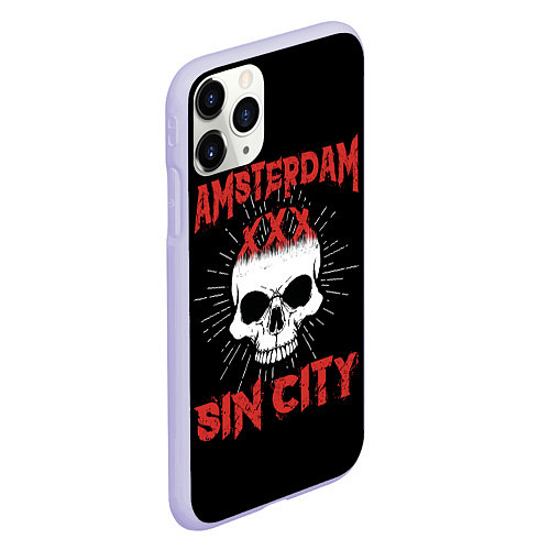 Чехол iPhone 11 Pro матовый AMSTERDAM Амстердам / 3D-Светло-сиреневый – фото 2