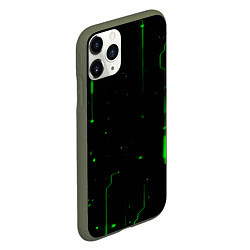 Чехол iPhone 11 Pro матовый Neon Green Light, цвет: 3D-темно-зеленый — фото 2