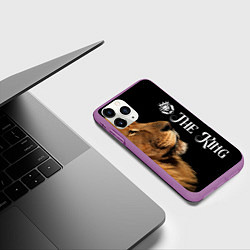Чехол iPhone 11 Pro матовый ЛЕВ КОРОЛЬ LION KING, цвет: 3D-фиолетовый — фото 2
