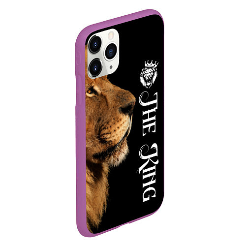 Чехол iPhone 11 Pro матовый ЛЕВ КОРОЛЬ LION KING / 3D-Фиолетовый – фото 2