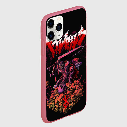 Чехол iPhone 11 Pro матовый Берсерк на черепах Berserk Клеймо / 3D-Малиновый – фото 2