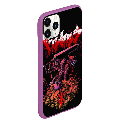 Чехол iPhone 11 Pro матовый Берсерк на черепах Berserk Клеймо / 3D-Фиолетовый – фото 2