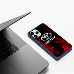 Чехол iPhone 11 Pro матовый Toyota Red Fire, цвет: 3D-тёмно-синий — фото 2