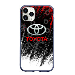 Чехол iPhone 11 Pro матовый Toyota следы от пуль, цвет: 3D-серый