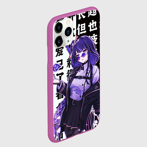 Чехол iPhone 11 Pro матовый Genshin Impact: Сегун Райдэн / 3D-Фиолетовый – фото 2