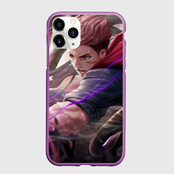 Чехол iPhone 11 Pro матовый Удар Юдзи, цвет: 3D-фиолетовый