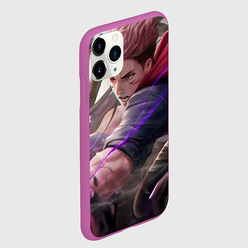 Чехол iPhone 11 Pro матовый Удар Юдзи / 3D-Фиолетовый – фото 2
