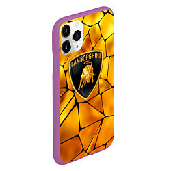 Чехол iPhone 11 Pro матовый Lamborghini Gold плиты, цвет: 3D-фиолетовый — фото 2