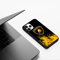 Чехол iPhone 11 Pro матовый Lamborghini Fire, цвет: 3D-черный — фото 2
