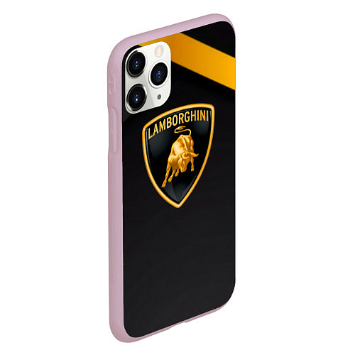 Чехол iPhone 11 Pro матовый Lamborghini геометрия / 3D-Розовый – фото 2
