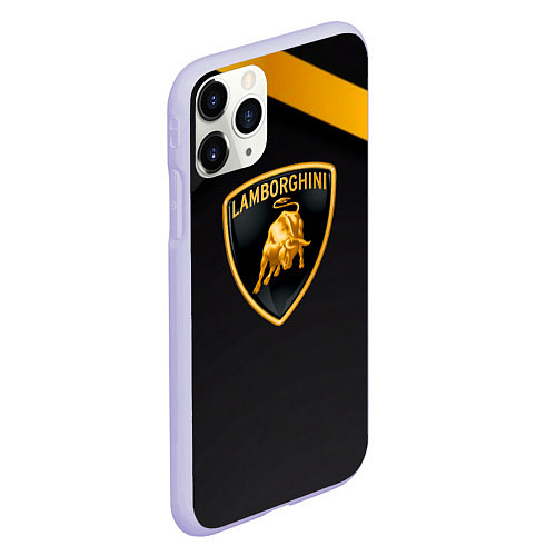 Чехол iPhone 11 Pro матовый Lamborghini геометрия / 3D-Светло-сиреневый – фото 2