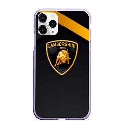 Чехол iPhone 11 Pro матовый Lamborghini геометрия, цвет: 3D-светло-сиреневый