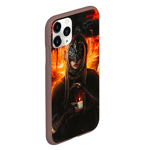 Чехол iPhone 11 Pro матовый FIRE KEEPER Dark SOULS III Дарк соулс / 3D-Коричневый – фото 2