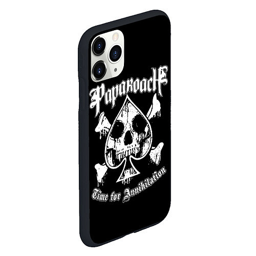 Чехол iPhone 11 Pro матовый Papa Roach, РОК / 3D-Черный – фото 2