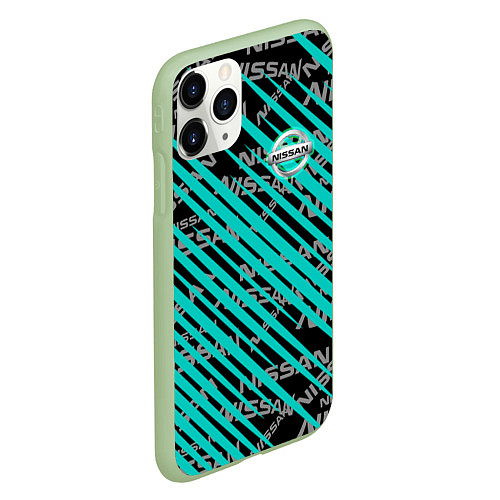 Чехол iPhone 11 Pro матовый NISSAN штрихкода авто / 3D-Салатовый – фото 2