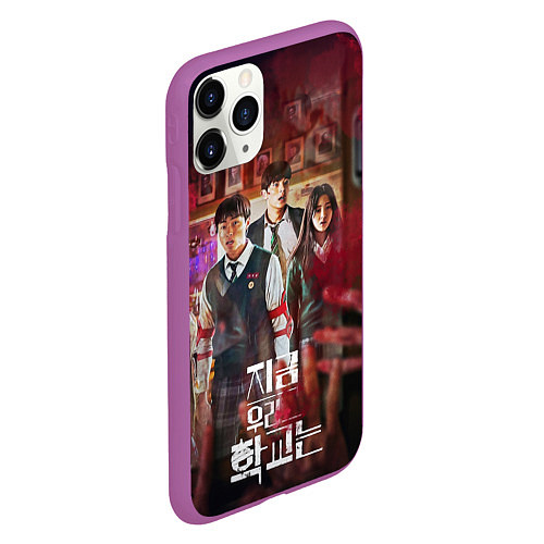 Чехол iPhone 11 Pro матовый All of us are zombie / 3D-Фиолетовый – фото 2