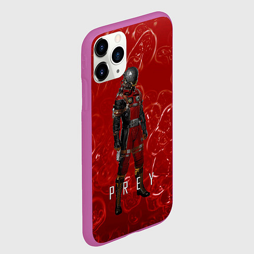 Чехол iPhone 11 Pro матовый Prey blood horror / 3D-Фиолетовый – фото 2