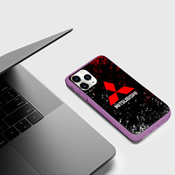Чехол iPhone 11 Pro матовый Mitsubishi Logo auto, цвет: 3D-фиолетовый — фото 2