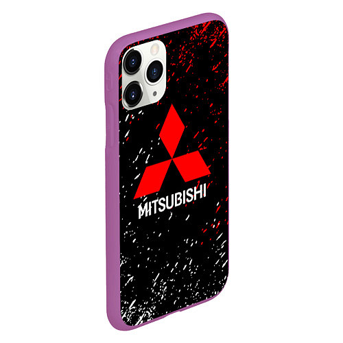Чехол iPhone 11 Pro матовый Mitsubishi Logo auto / 3D-Фиолетовый – фото 2