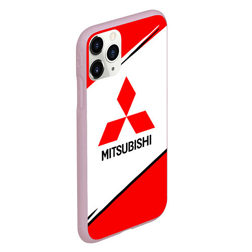 Чехол iPhone 11 Pro матовый Mitsubishi Logo Geometry / 3D-Розовый – фото 2