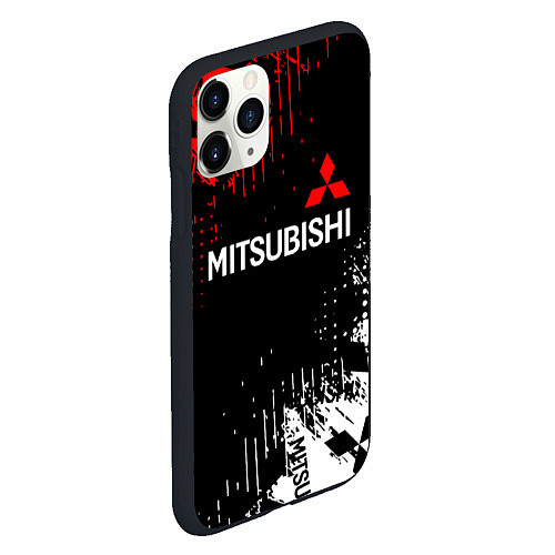 Чехол iPhone 11 Pro матовый Mitsubishi Sport Pattern / 3D-Черный – фото 2