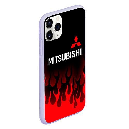 Чехол iPhone 11 Pro матовый Mitsubishi Огонь / 3D-Светло-сиреневый – фото 2