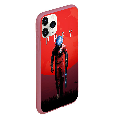 Чехол iPhone 11 Pro матовый Prey красная планета / 3D-Малиновый – фото 2