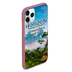 Чехол iPhone 11 Pro матовый Horizon Forbidden West Хоризон Запретный Запад, цвет: 3D-малиновый — фото 2