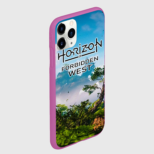 Чехол iPhone 11 Pro матовый Horizon Forbidden West Хоризон Запретный Запад / 3D-Фиолетовый – фото 2