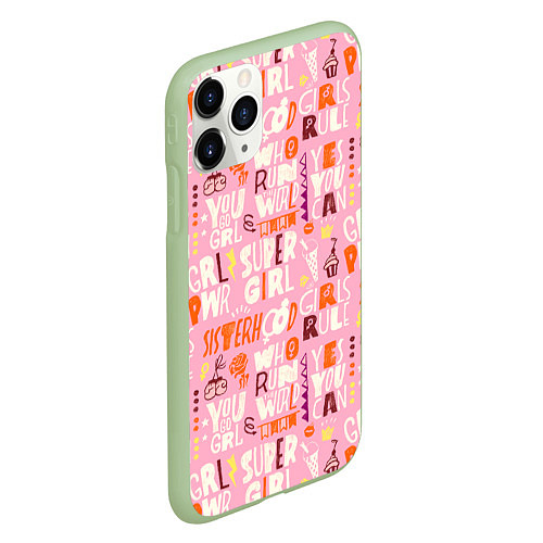 Чехол iPhone 11 Pro матовый You go grl / 3D-Салатовый – фото 2