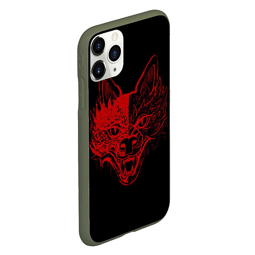 Чехол iPhone 11 Pro матовый КРАСНЫЙ ВОЛК ВЕКТОР / 3D-Темно-зеленый – фото 2