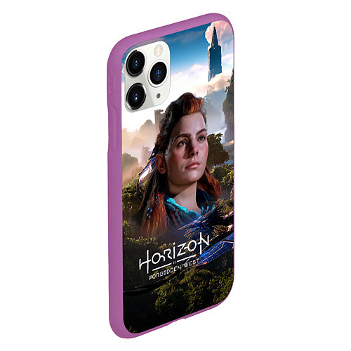 Чехол iPhone 11 Pro матовый Aloy Horizon Forbidden West game / 3D-Фиолетовый – фото 2