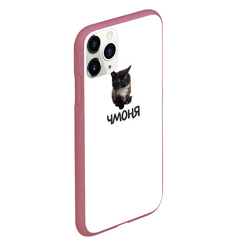 Чехол iPhone 11 Pro матовый Кот чмоня / 3D-Малиновый – фото 2