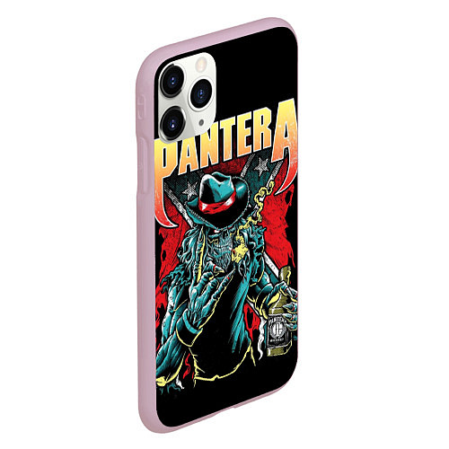 Чехол iPhone 11 Pro матовый Pantera принт / 3D-Розовый – фото 2