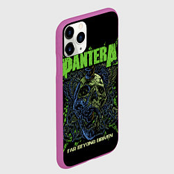 Чехол iPhone 11 Pro матовый Pantera green череп, цвет: 3D-фиолетовый — фото 2