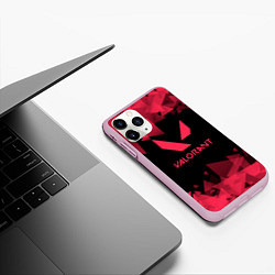 Чехол iPhone 11 Pro матовый Valorant - Геометрия, цвет: 3D-розовый — фото 2