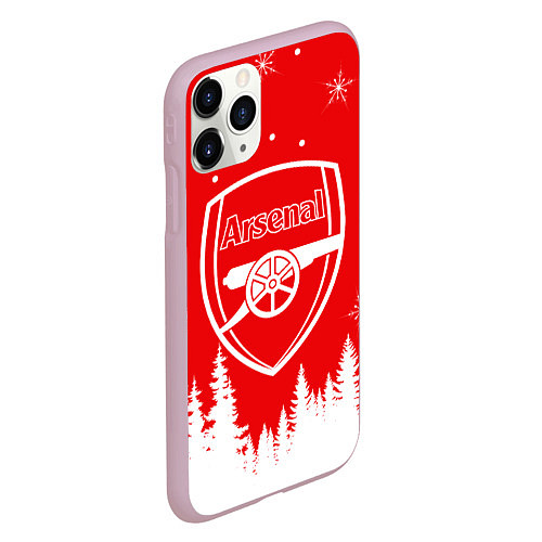 Чехол iPhone 11 Pro матовый FC ARSENAL WINTER ФК АРСЕНАЛ ЗИМНИЙ СТИЛЬ / 3D-Розовый – фото 2