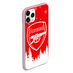 Чехол iPhone 11 Pro матовый FC ARSENAL WINTER ФК АРСЕНАЛ ЗИМНИЙ СТИЛЬ, цвет: 3D-розовый — фото 2