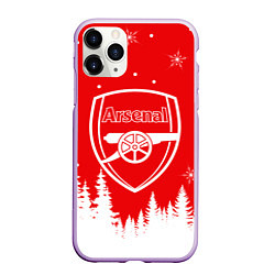 Чехол iPhone 11 Pro матовый FC ARSENAL WINTER ФК АРСЕНАЛ ЗИМНИЙ СТИЛЬ, цвет: 3D-сиреневый