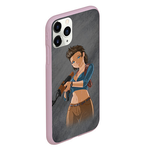 Чехол iPhone 11 Pro матовый Nathan Drake girl from Uncharted by sexygirlsdraw / 3D-Розовый – фото 2