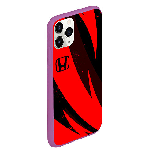 Чехол iPhone 11 Pro матовый HONDA RED ХОНДА КРАСНЫЙ / 3D-Фиолетовый – фото 2