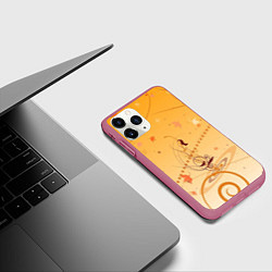 Чехол iPhone 11 Pro матовый Умиротворение со мной, цвет: 3D-малиновый — фото 2