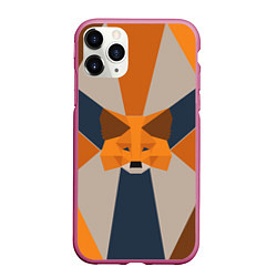 Чехол iPhone 11 Pro матовый Metamask Крипто лиса, цвет: 3D-малиновый