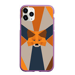 Чехол iPhone 11 Pro матовый Metamask Крипто лиса, цвет: 3D-фиолетовый