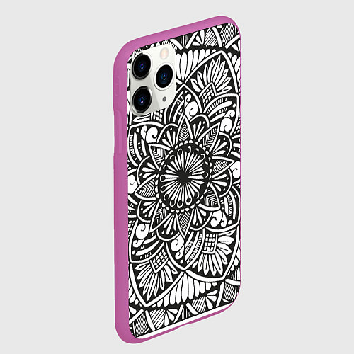 Чехол iPhone 11 Pro матовый Мандала 2028-1 / 3D-Фиолетовый – фото 2