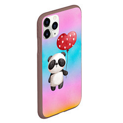 Чехол iPhone 11 Pro матовый Маленькая панда с сердечком, цвет: 3D-коричневый — фото 2